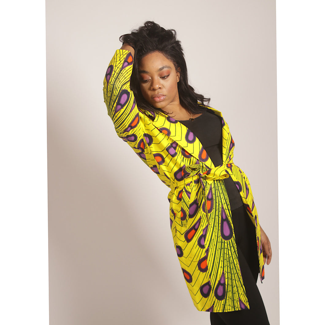Yellow and Purple African Print Jacket