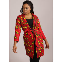 Load image into Gallery viewer, Red and Yellow African Print Jacket
