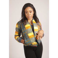 Load image into Gallery viewer, Brown and Yellow African Print Jacket
